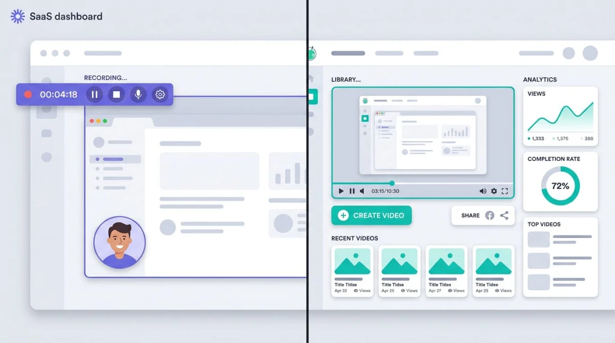 Loom and Vidyard recording UI side by side