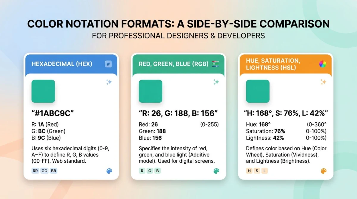Hex vs RGB vs HSL comparison