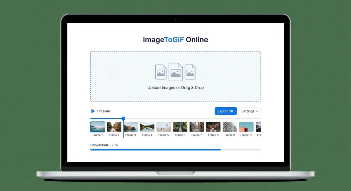 Online image to GIF converter interface