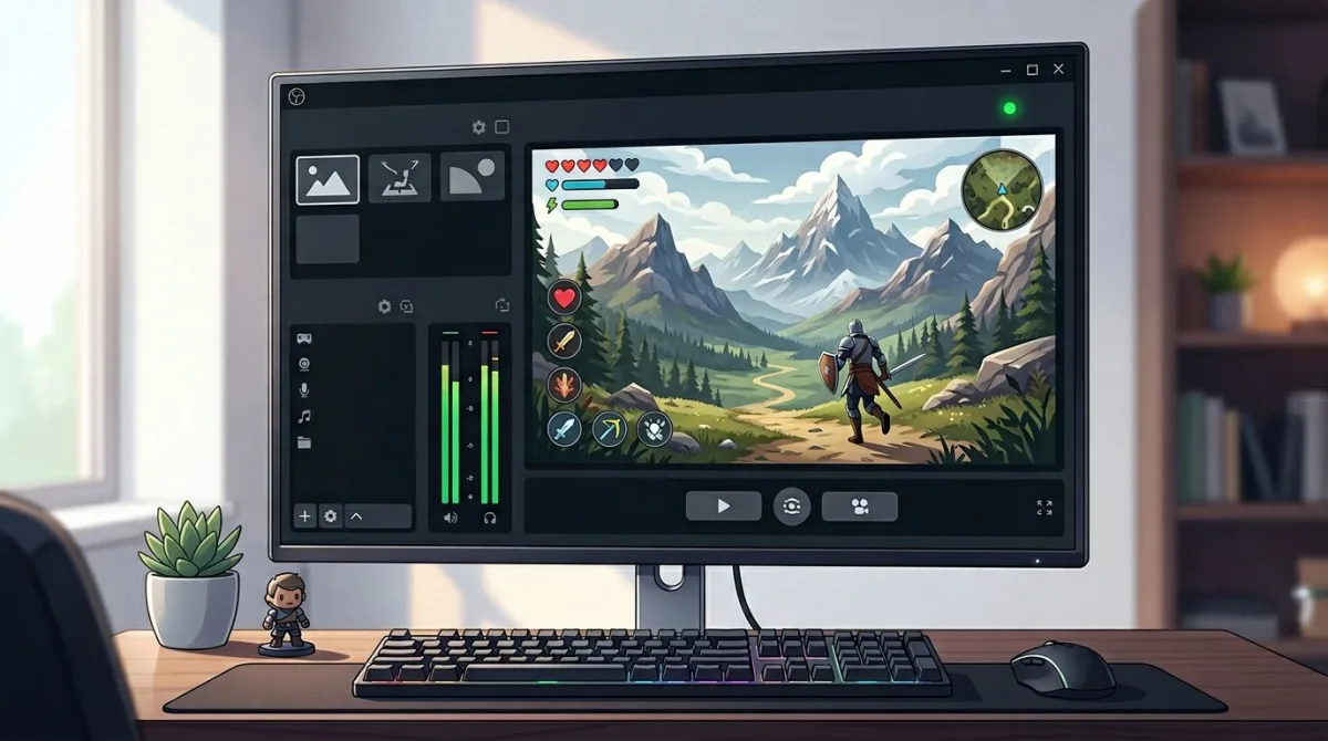 OBS Studio recording a video game on Windows