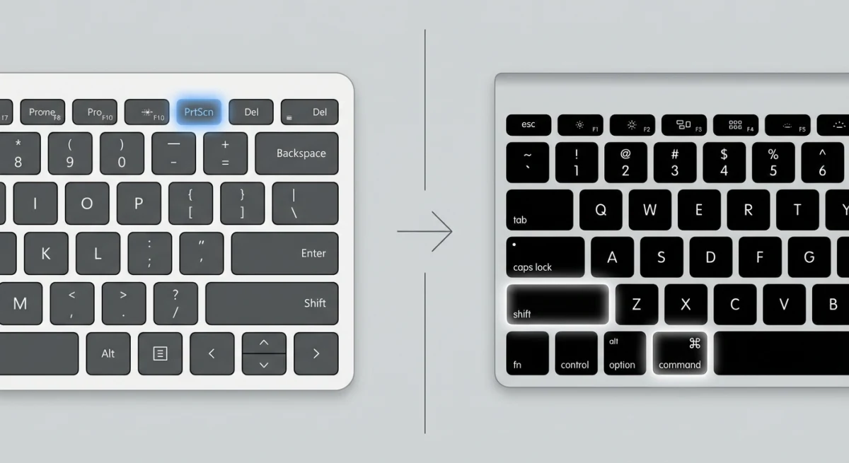 Vergleich von Windows Print Screen und Mac-Screenshot-Shortcuts