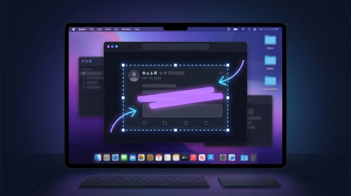 Twitter-X-Screenshot auf dem Mac mit Anmerkungs- und Zuschnitt-Tools