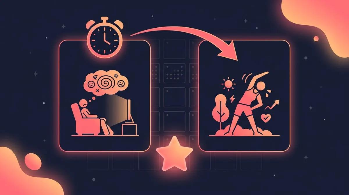 Two routine cards sharing one cue and one reward, the golden rule of habit change
