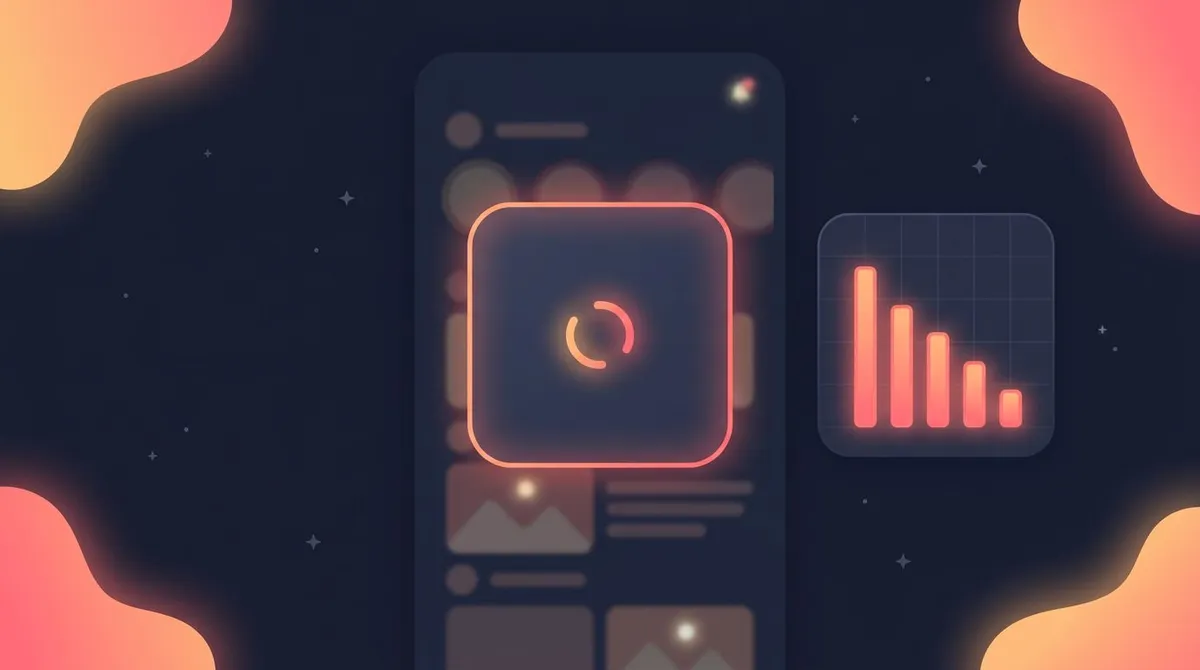 A pause screen interrupting an app launch, with a breathing circle and a falling usage chart beside it