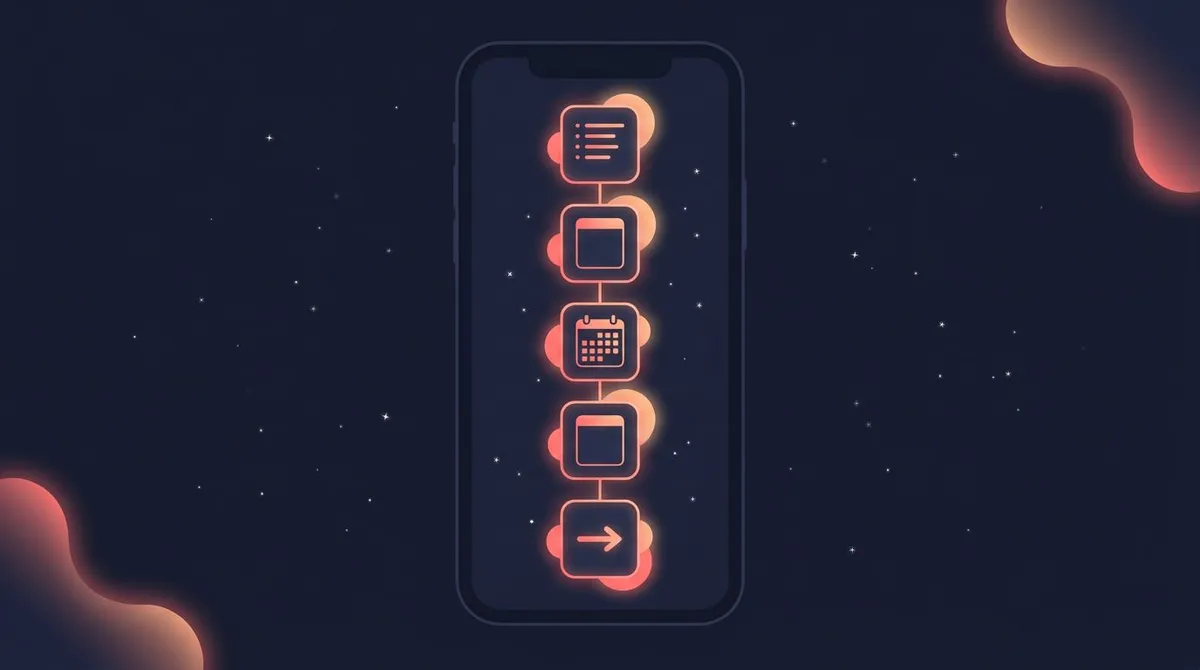 Five connected cards showing index, future log, monthly spread, daily log and task migration