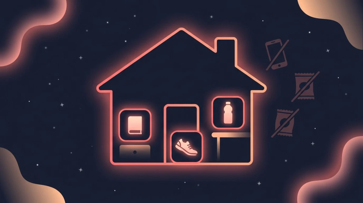 Environment design for self-discipline — phone away, book ready