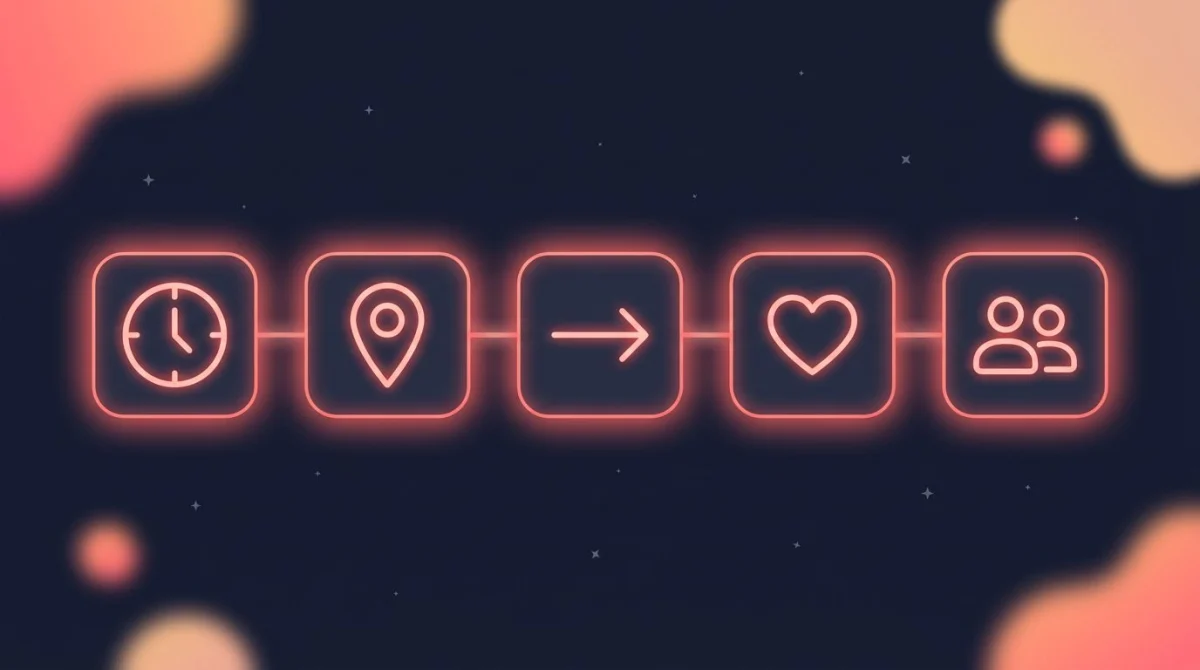 A person at a desk with cue routine reward icons floating beside them illustrating the habit loop