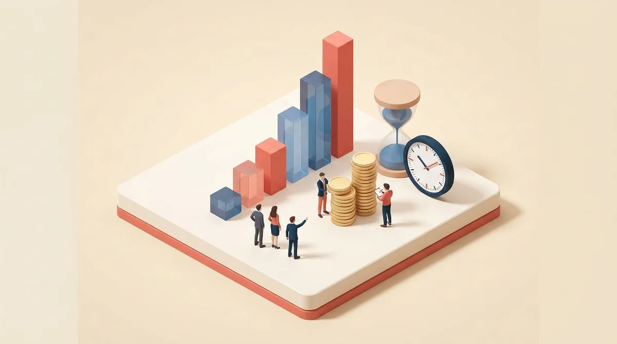 Hours saved and dollar return from HR automation software shown as a rising chart