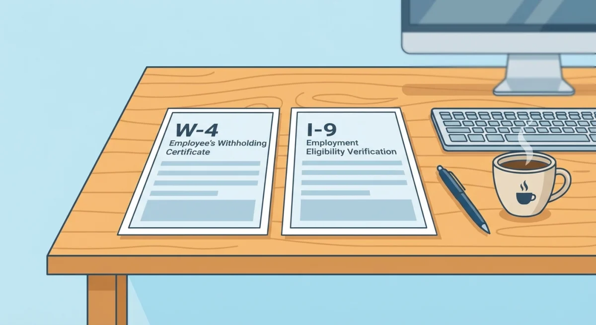 Tax forms W-4 and I-9 needed for payroll setup