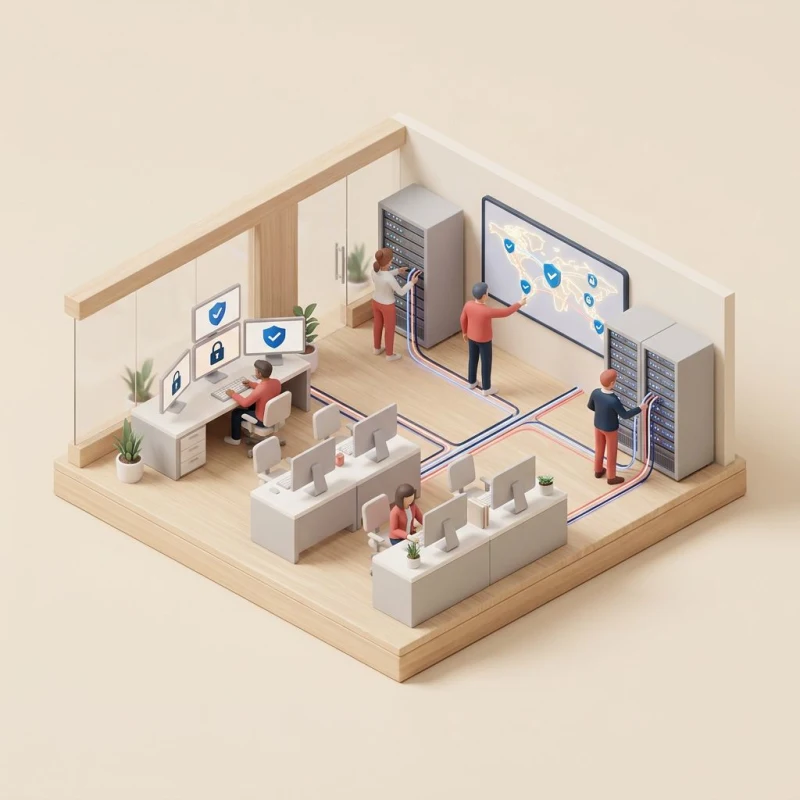 Remote vs hybrid work comparison showing different office arrangements