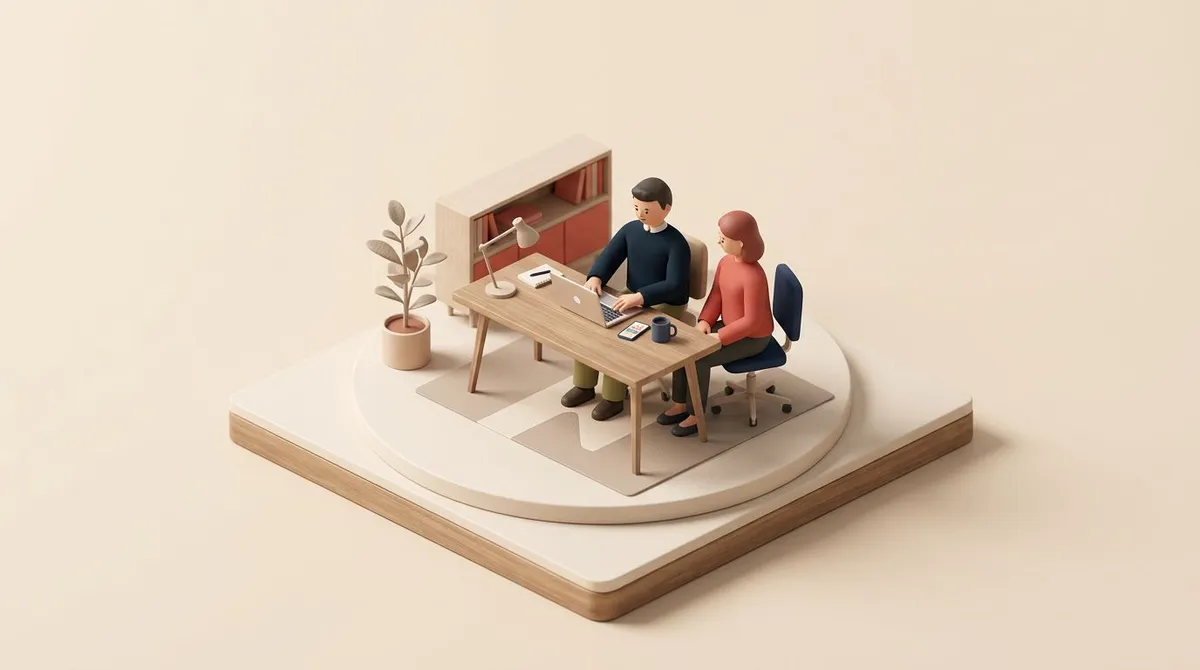 Job shadowing in action: a new employee observes an experienced colleague at work