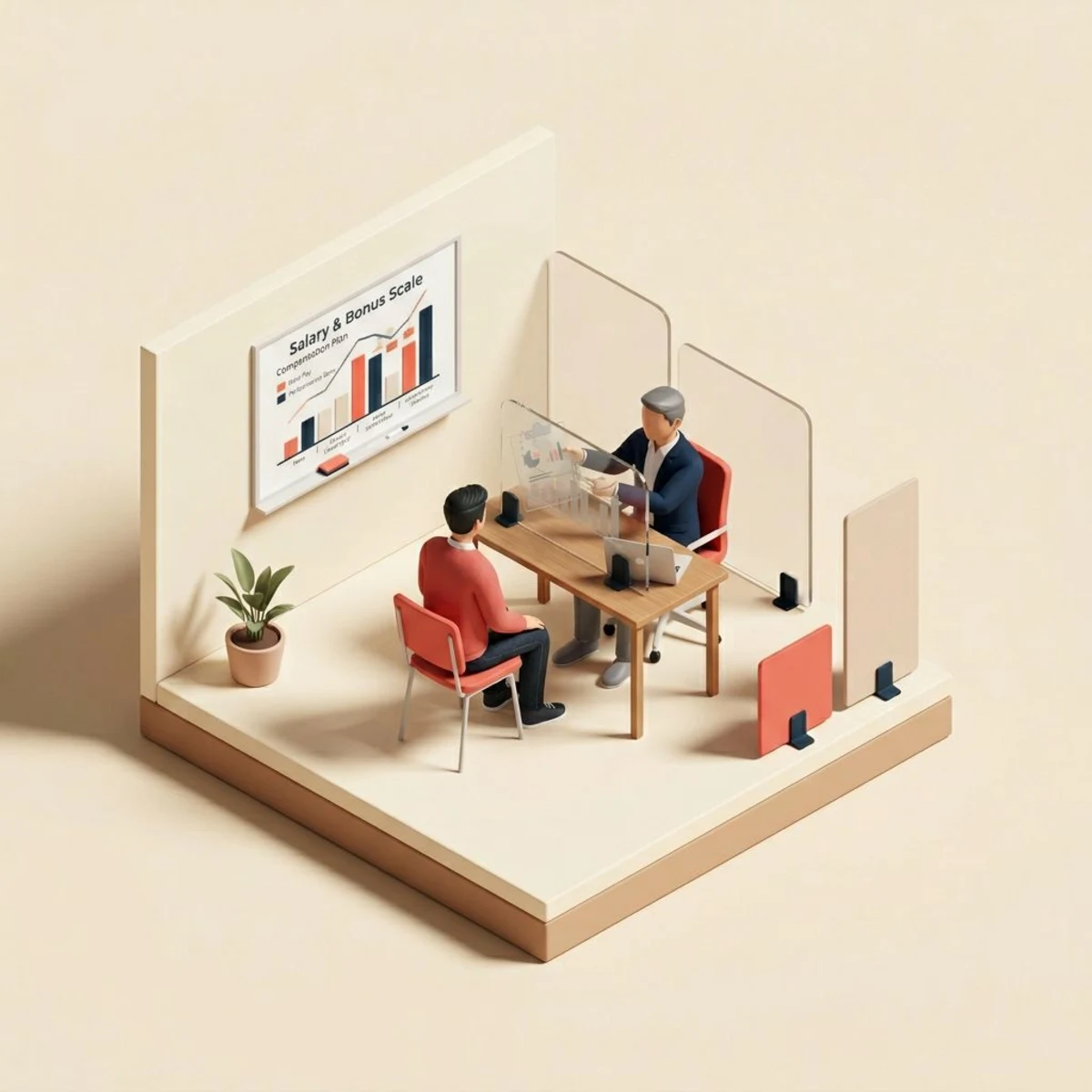Pay transparency in hiring: manager discussing salary range with a job candidate