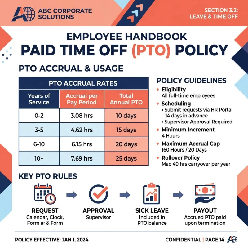 PTO policy management and tracking