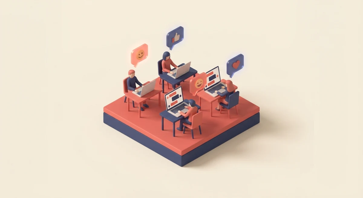 Team communicating through messaging platforms