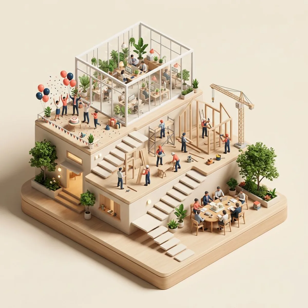 Step-by-step pathway showing the progression of building workplace culture
