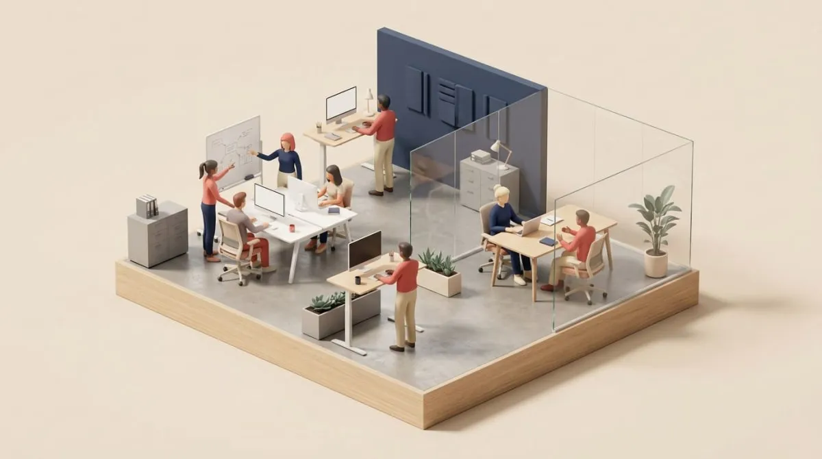 A manager and team member in a focused one-on-one meeting, a core habit for improving team communication