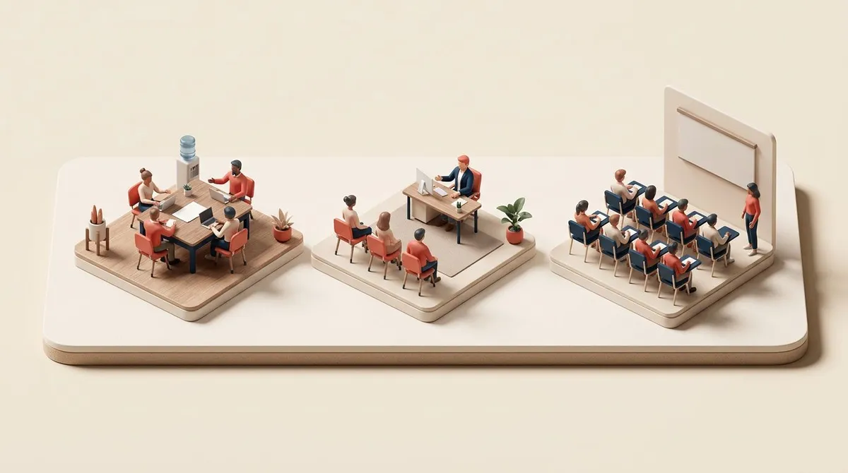 Three training needs assessment examples: a scaling sales team, a newly promoted manager, and a company-wide compliance gap