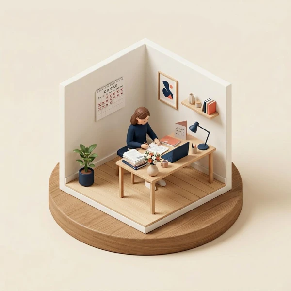 Bereavement leave policy concept showing a calendar with days marked off and sympathy items on a desk