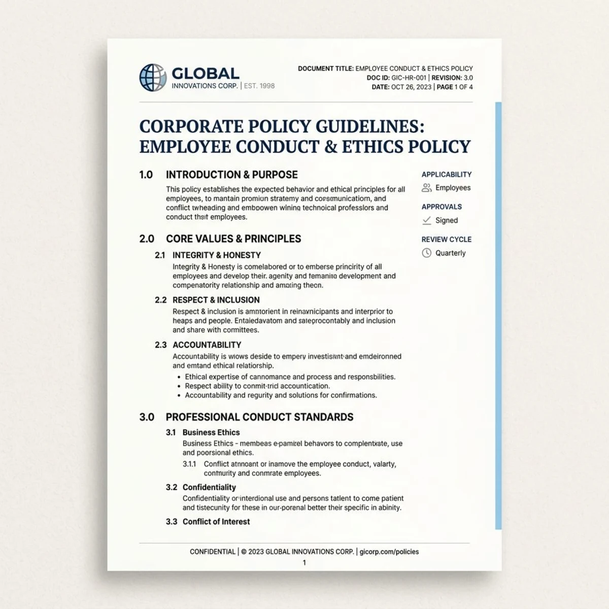 Unlimited PTO policy document template for small teams